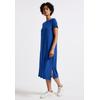 Midikleid STREET ONE, Damen, Gr. 34, EURO-Größen, blau (dodger blau), Stoff, 75% Viskose, 20% Polyester, 5% Elasthan, unifarben, casual, normal wadenlang, Rundhals, Kurzarm Umschlagbund, Kleider, mit Rundhalsausschnitt