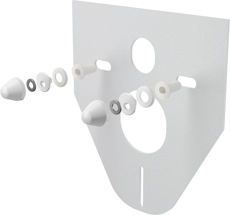 alcadrain Schallschutz für Wand-WC und Bidet mit Zubehör und Weißabdeckung Image