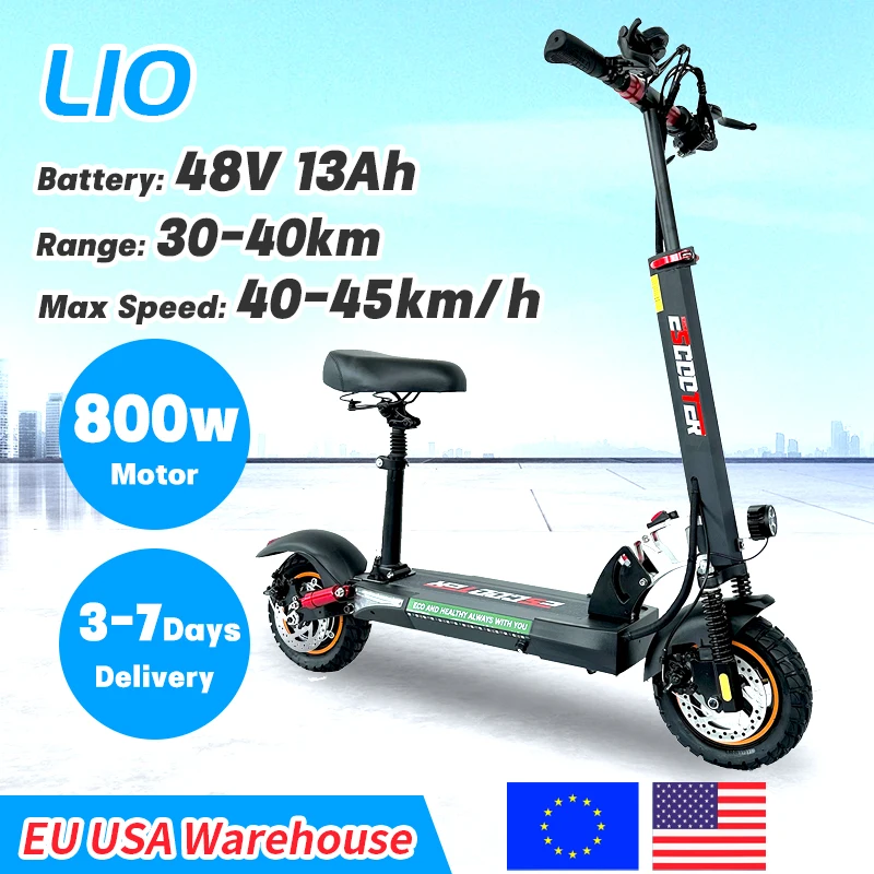 Scooter elettrico fuoristrada L10, scooter elettrico, 13 Ah, 16 Ah, 800 W, 10 pollici, 45 km/h, 45 km, portata 55 km