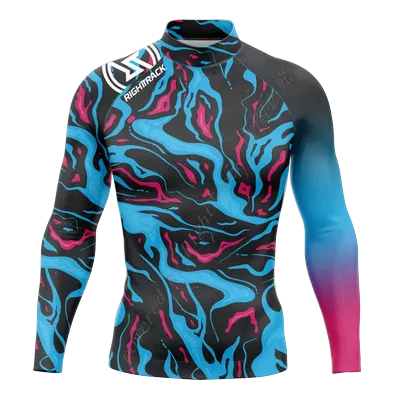 New Summer Men's Rashguard Long Sleeve Surfing Shirts Sunscreen Lycra Fabric Surf Sweatshirt UV