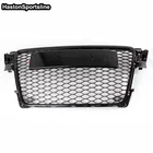 Per RS4 Stile Anteriore A Nido D'ape Cofano Griglia Nero Lucido per Audi A4 B8 S4 Sline 2008-2012 Accessori Auto