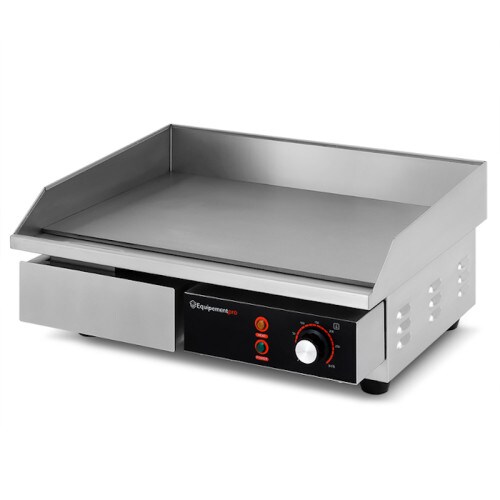 Professionelle elektrische Plancha 55 cm in Hartchrom – 3000 W Edelstahl – Equipementpro Image