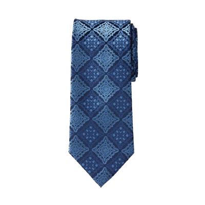 Men's Big & Tall KS Signature Extra Long Classic Fancy Tie by KS Signature in Cool Blue Medallion Necktie