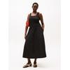 Sommerkleid TOMMY HILFIGER CURVE "CRV 5X2 RIB MIDI MIX F&F DRS", Damen, Gr. 48, N-Gr, schwarz, Rippware, Obermaterial: 97% Baumwolle, 3% Elasthan, unifarben, casual, eckiger Ausschnitt, ohne Ärmel, Kleider