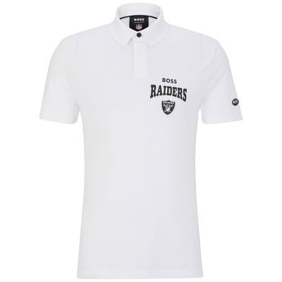 BOSS X NFL Las Vegas Raiders Punter-Poloshirt für Herren, weiß/schwarz Image