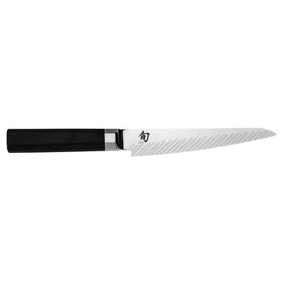 Shun 6" Dual Core Utility Knife w/ Ebony PakkaWood Handle, Stainless Steel