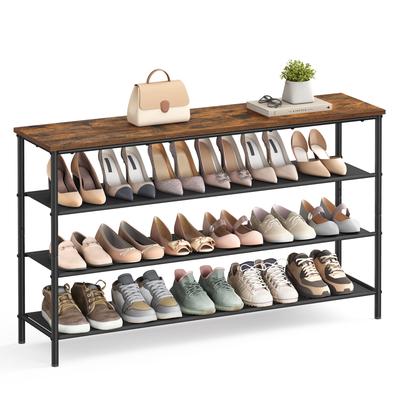 TEMU 5-tier Shoe Rack, Space Saving For Entryway, 4 Fabric Shelves, Large Surface For Bags, Shoe Storage, Metal, Image