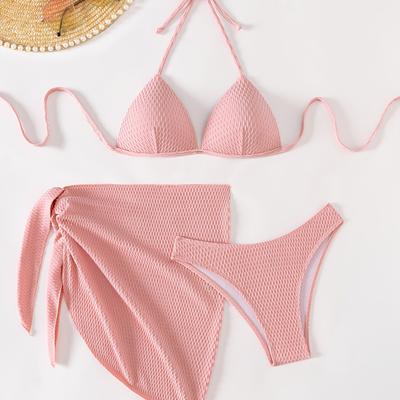 TEMU Women's Bikini·hard Cup Three-piece Swimsuit Image