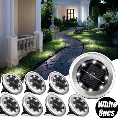TEMU Outdoor Solar Lights, 4pcs Outdoor Pathway Lights For Patio Deck Driveway Sidewalk Lawn Garden Landscape Lighting, Warm/white Image