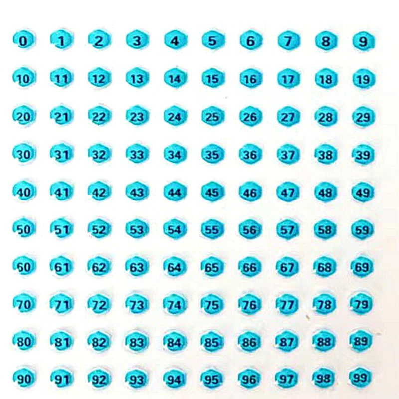 10 Blatt Packung mit Queen-Markierungsnummern, 0–99 Zahlen pro Blatt, Queen-Bee-Markierungsaufkleber, Bienenzucht-Queen-Markierungswerkzeuge Image