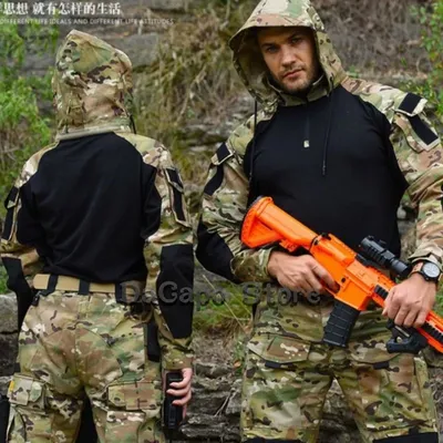 Call of Duty Ghost Cosplay Taktischer Anzug Kampf Camo Uniform Schwarz Blau Militärisches Training Image