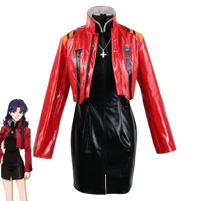 Neue Katsuragi Misato Cosplay Anime Cosplay Kostüme Frauen Halloween Karneval Kostüme Jacke Kleid Image