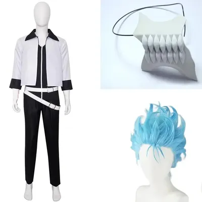Anime Grimmjow Jaegerjaquez Cosplay Kostüm Perücke Maske Outfits Halloween Party Sets nach Maß Image