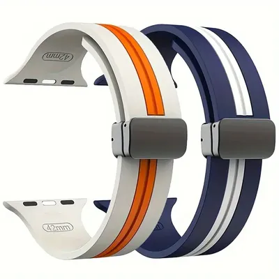 Silikonarmband für Apple Watch Band Ultra 2 49 mm 46 mm 44 mm 45 mm 49 mm 41 mm 42 mm 38 40 mm Armband iWatch Correa Serie 10 9 8 7 SE Image