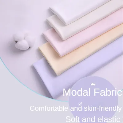 Elastic Modal Fabric Knitted Combed By The Meter for Clothing Baby Pajamas Sewing Soft Summer Cloth Breathable Plain Drape White