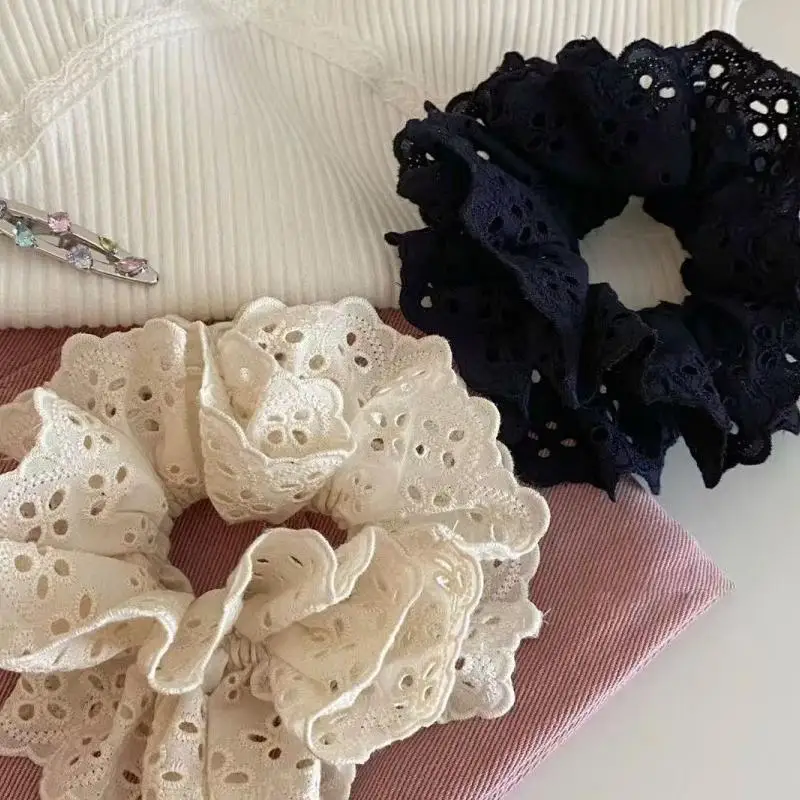 Elegante bestickte hohle Spitze, doppellagiges Dickdarm-Haarband, Haar-Accessoires für Frauen Image