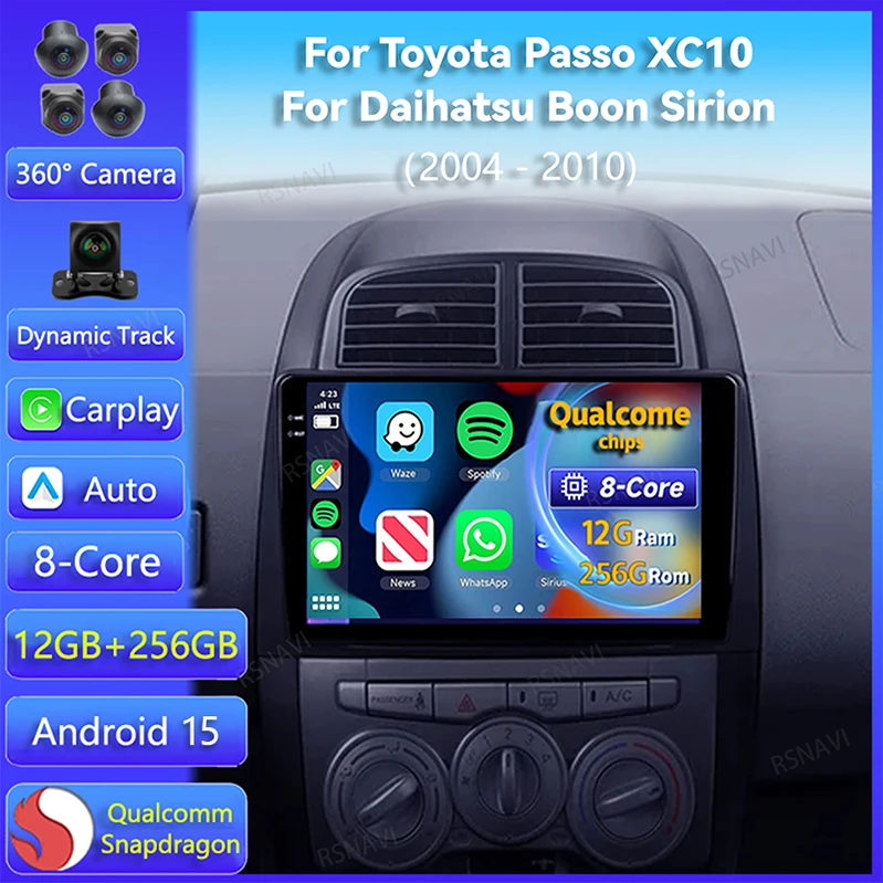 Android 15 Carplay Auto Für Toyota Passo XC10 Für Daihatsu Boon Sirion 2004-2010 Auto Radio Multimedia 2Din stereo Player Video Image
