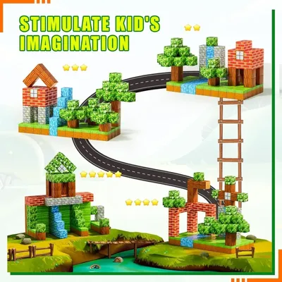 100PCS Magnetische Bausteine für Kinder Magnetische Würfel Welt Pädagogisches Spielzeug Magnet Bau Image