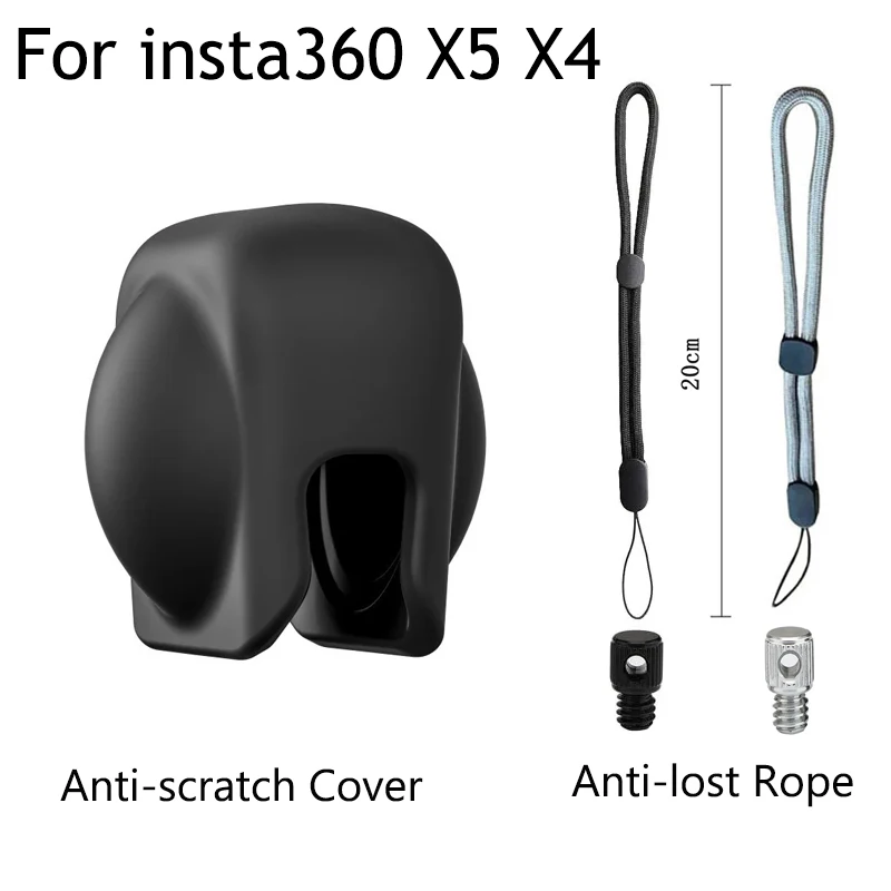 Anti-verloren Seil Strap für Insta360 X5 X4 Silikon Objektiv Schutz Fall für Insta 360X5X4 Action Kamera Anti-scratch Abdeckung Kappe Image