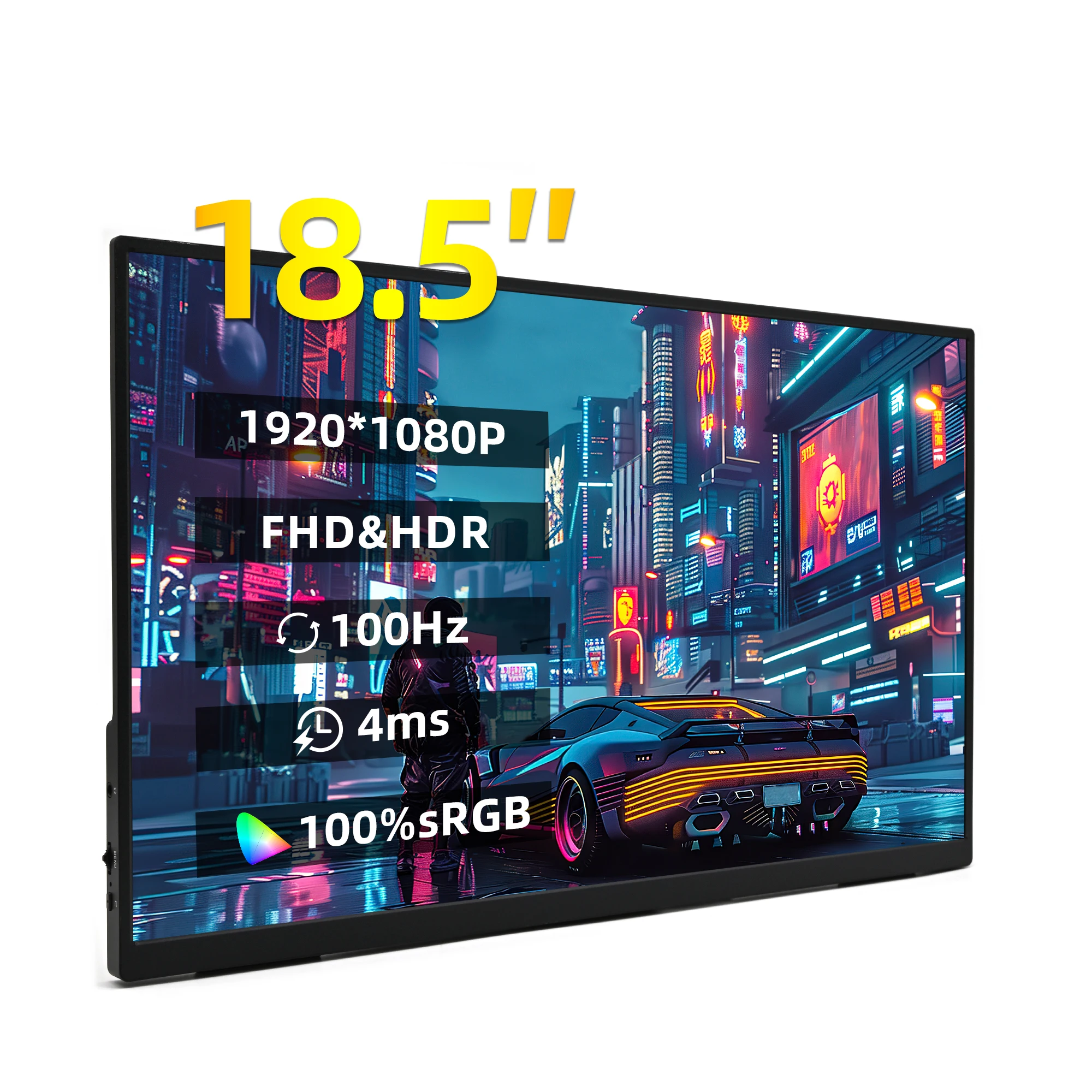 ZSUS 18-Zoll 1080P 100Hz 100% sRGB tragbarer Monitor 16:9 HDR 350cd /M2 für XBox PS4 / 5 Switch Handy PC Laptop-Erweiterung Image