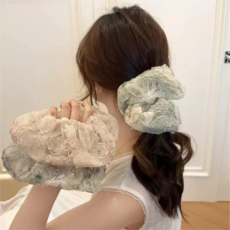 Hochwertiges, exquisites All-Match-Haarband mit Spitze und Falten für Damen Image