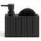 2-in-1 Matte Black Modern Kitchen Soap Dispenser with Nylon Sponge for Kitchen Countertops