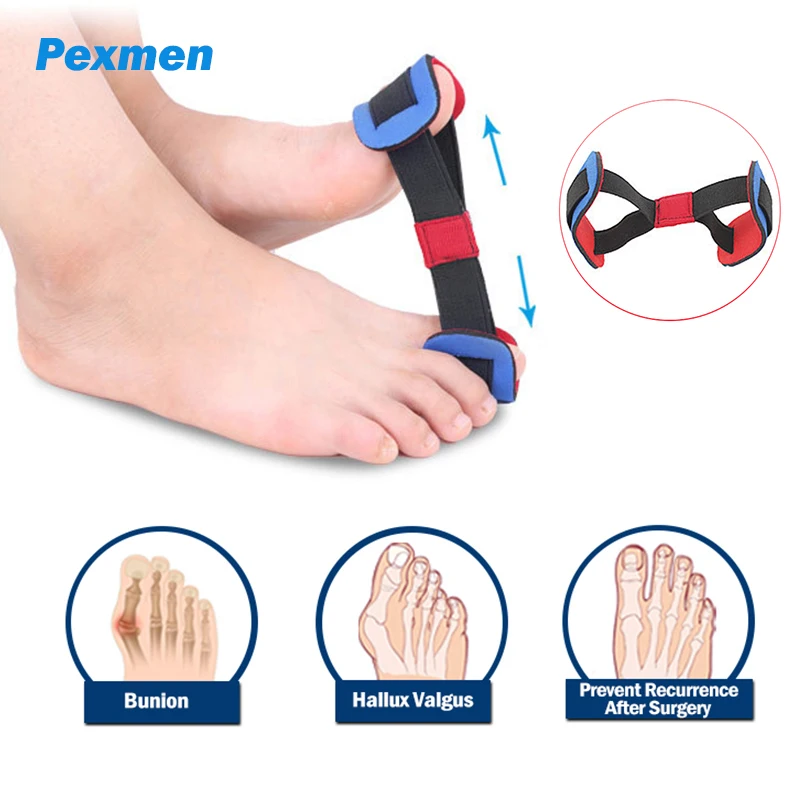 Pexmen Big Toe Strap Bunion Straightener Dehnbarer Gürtel Zehenstrecker Ausrichtung für Hallux Valgus Corrector Fußschmerzlinderung Image