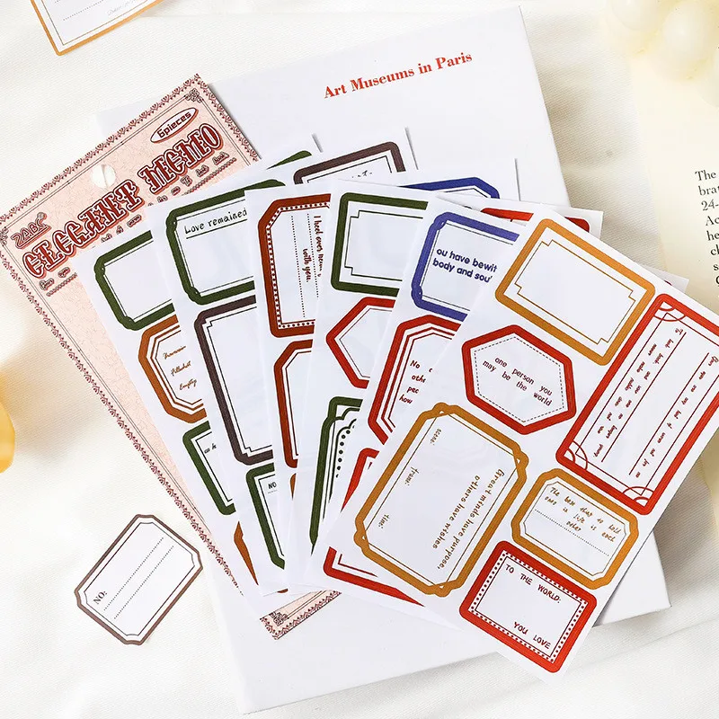 Journamm 6 Blatt Haftnotizen aus Papier, dekorative Aufkleber, Tagebuch, Scrapbooking, Material, Dekor, Junk-Journal, Schreibwarenaufkleber Image