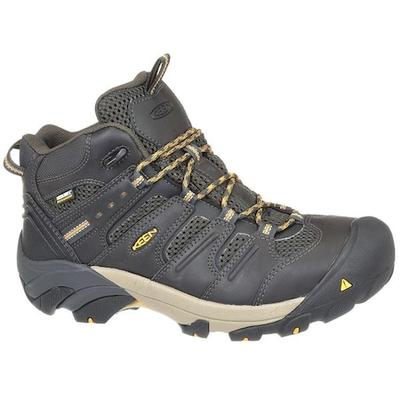 KEEN 1018079 Men's Hiker Boot, 11 1/2 EE, Steel Toe, 5 in H, Raven/Tawny Olive,