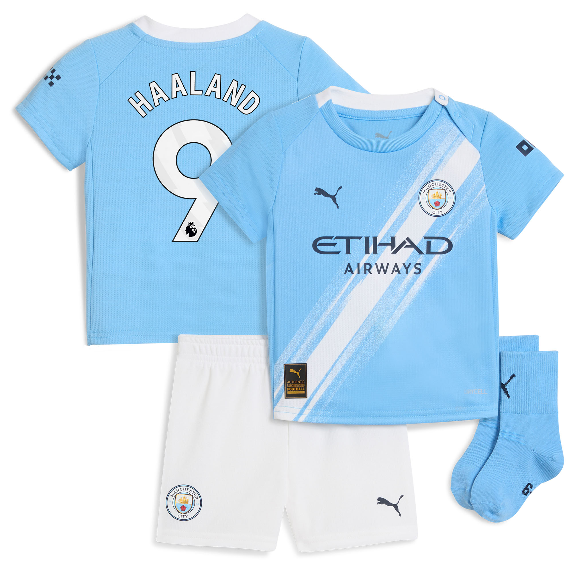 Manchester City PUMA Mini-Heimsausrüstung 2025-26 - Baby mit Aufdruck Haaland 9 Image