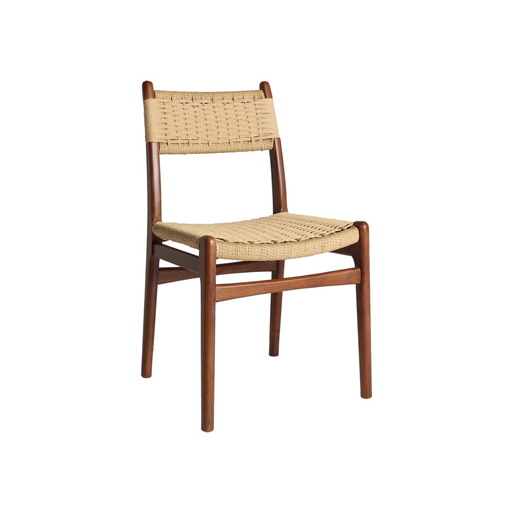 Set di 2 sedie in legno di faggio color marrone opaco 52x47x81 cm