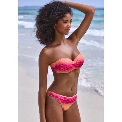 Bügel-Bandeau-Bikini BUFFALO, Damen, Gr. 42, Cup A, pink (pink, orange), Polyester, Recycling-Polyamid, Bikini-Sets, mit Farbverlauf Image