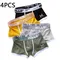 4 pièces/lot culotte de sous-vêtements pour hommes Boxer en coton mode sous-vêtements pour hommes