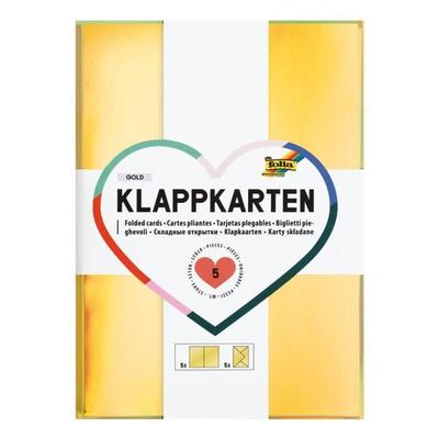 folia 5er- Pack Klappkarten »GOLD« mit Umschlägen