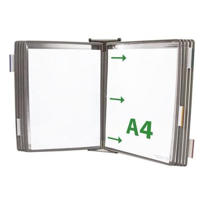 Tarifold Wandsichttafelsystem A4 mit 10 Sichttafeln grau