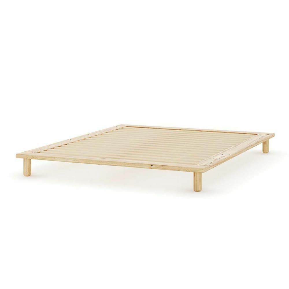 Lit 2 places futon bois massif blanc 140x200 cm