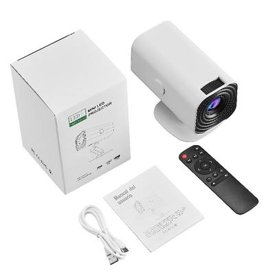 Mini Smart Projector 30000 Lumens, 1080P Support, 300 Display, 180° Rotation, Manual Focus, High Contrast, Intelligent Chip for Gaming