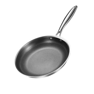 Non Stick Frying Pans, Hybrid Ceramic Stainless Steel Pan, Skillet with Stay-Cool Handle, Non Toxic, PFAS PFOA PTFE Free, Dishwasher Oven Safe, Induction, Compatible with All Cooktops