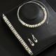 Bridal Jewelry Sets Three-piece Suit Pearl 1 Necklace 1 Bracelet Earrings Women's Elegant Fashion Sweet Lovely Classic Love Precious Oval Jewelry Set For Wedding Valentine's Day Birthday