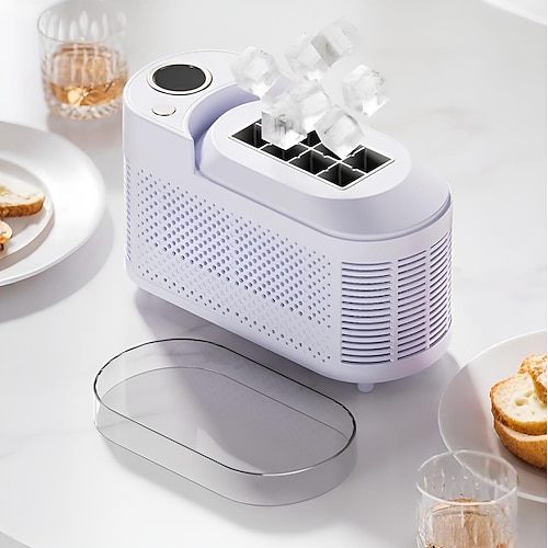 Mini macchina per il ghiaccio portatile – produzione di ghiaccio rapida in 10-15 minuti, 8 cubetti/ciclo, compatta e silenziosa, ghiaccio solido e cristallino, facile da pulire, ideale per casa, ufficio o feste