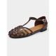 Women's Cream Closed-Toe Strappy Flats – Elegant Gladiator Style Sandals for Casual Wear, Work Summer Outings