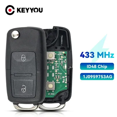 KEYYOU 2Pcs Car Remote Key For Seat Arosa Cordoba Ibiza Leon Toledo Vario 2002-2009 ID48 Chip 2
