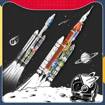 Building blocks rocket model science education toys decoration early education assembly DIY heavy