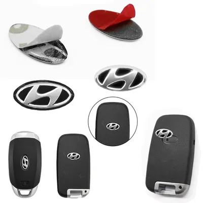 5Pcs 3D Aluminum Car Remote Control Key Logo Emblem Sticker Decal For Hyundai Nissan BMW Volkswagen