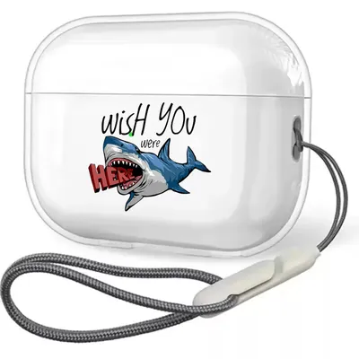 Shark Pattern Silicone Earphone Case for Airpods 4 2 3 Pro Pro2 Soft Transparent Cartoon Cover