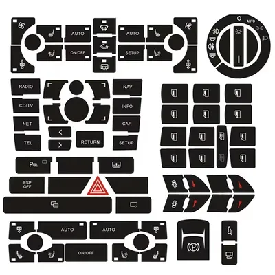 For Audi A8 D3 Interior Stickers Central Control Panel Upgrade Trim Button Repair Decals for Audi