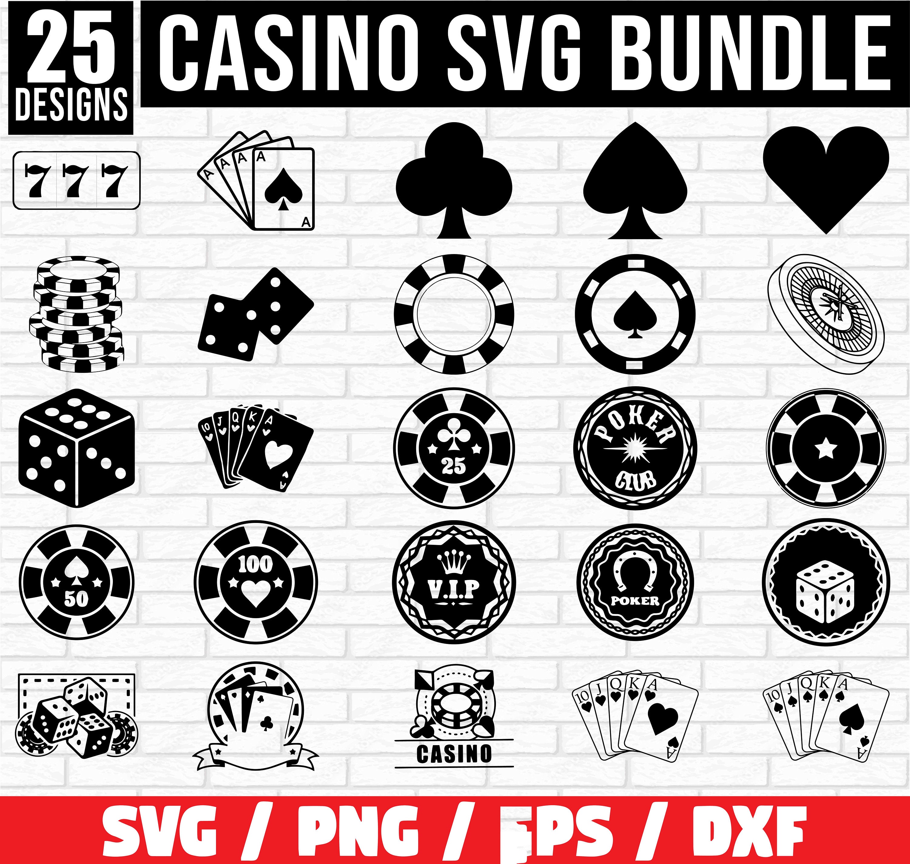 Pacchetto casinò Svg, Casinò Svg, Carte da gioco Svg, Scala reale Svg, Carte da poker Svg, 777 Svg, Las Vegas Svg, Slot machine Svg, Soldi Svg, Gioco
