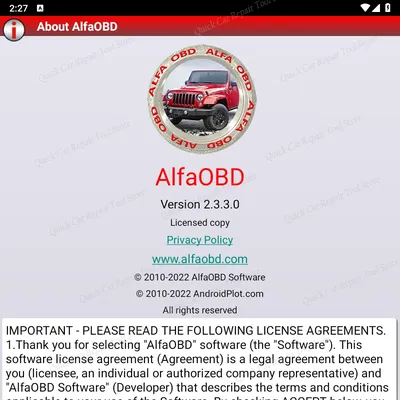 Alfaobd V2.3.3.0 (Android) Full Licensed-Diagnosis Alfa Fiat Lancia Abarth Dodge Chrysler Jeep