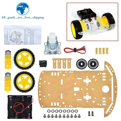 TZT New Motor Smart Robot Car Chassis Kit Speed Encoder Battery Box 2WD For Arduino