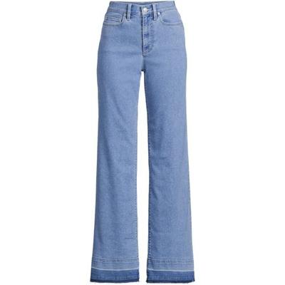 Recover Wide Leg Jeans, High Waisted, Women, size: 24/28, plus, Blue, by Lands' End